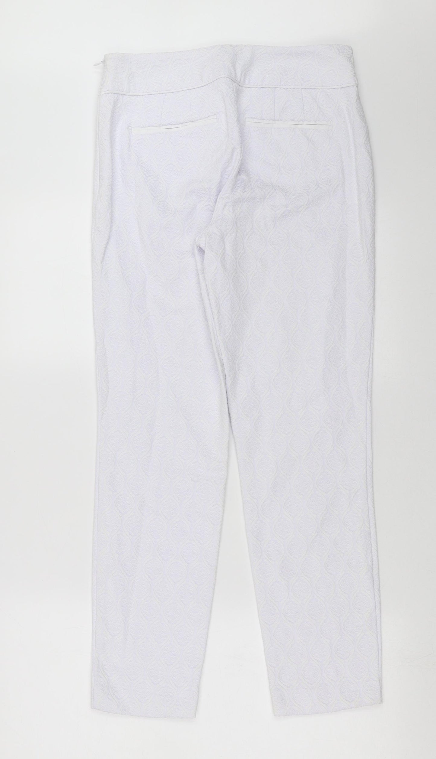 Phase Eight Womens Purple Geometric  Trousers  Size 12 L27 in