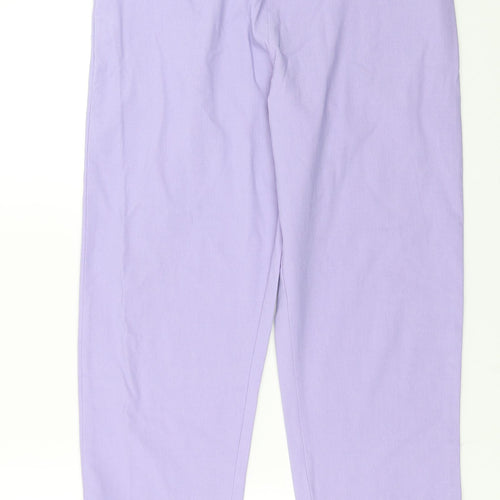 Emeliax Womens Purple   Cropped Trousers Size M L22 in