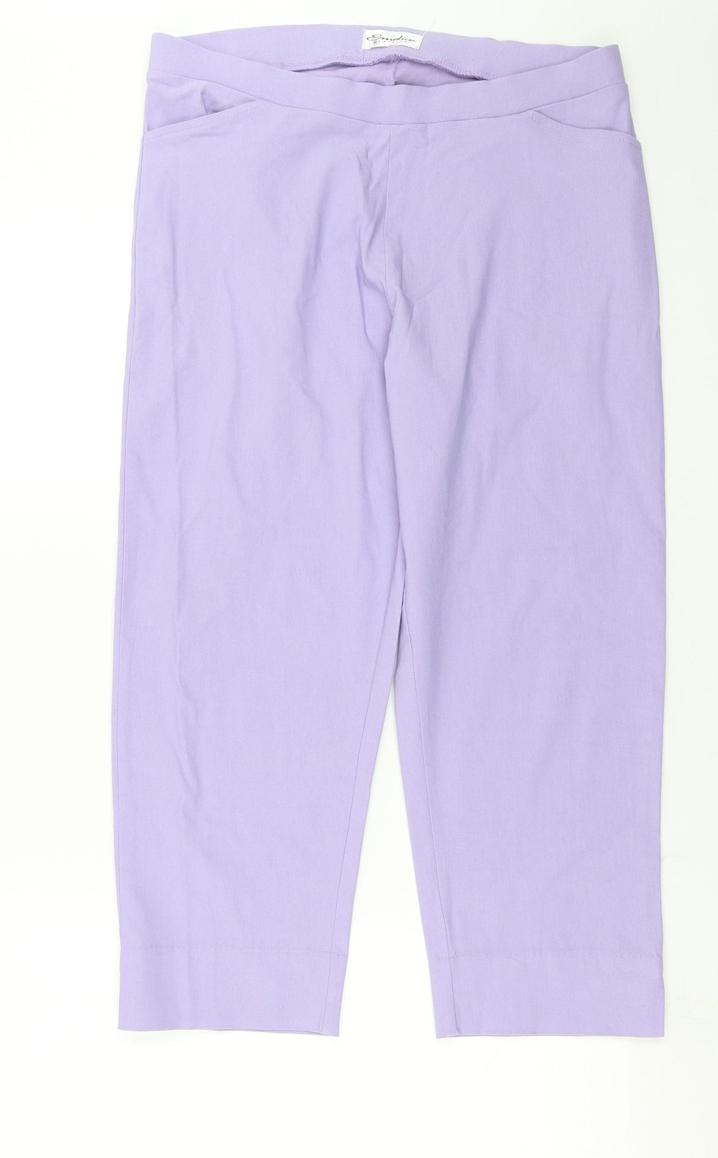 Emeliax Womens Purple   Cropped Trousers Size M L22 in