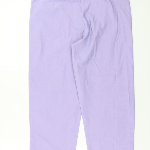 Emeliax Womens Purple   Cropped Trousers Size M L22 in