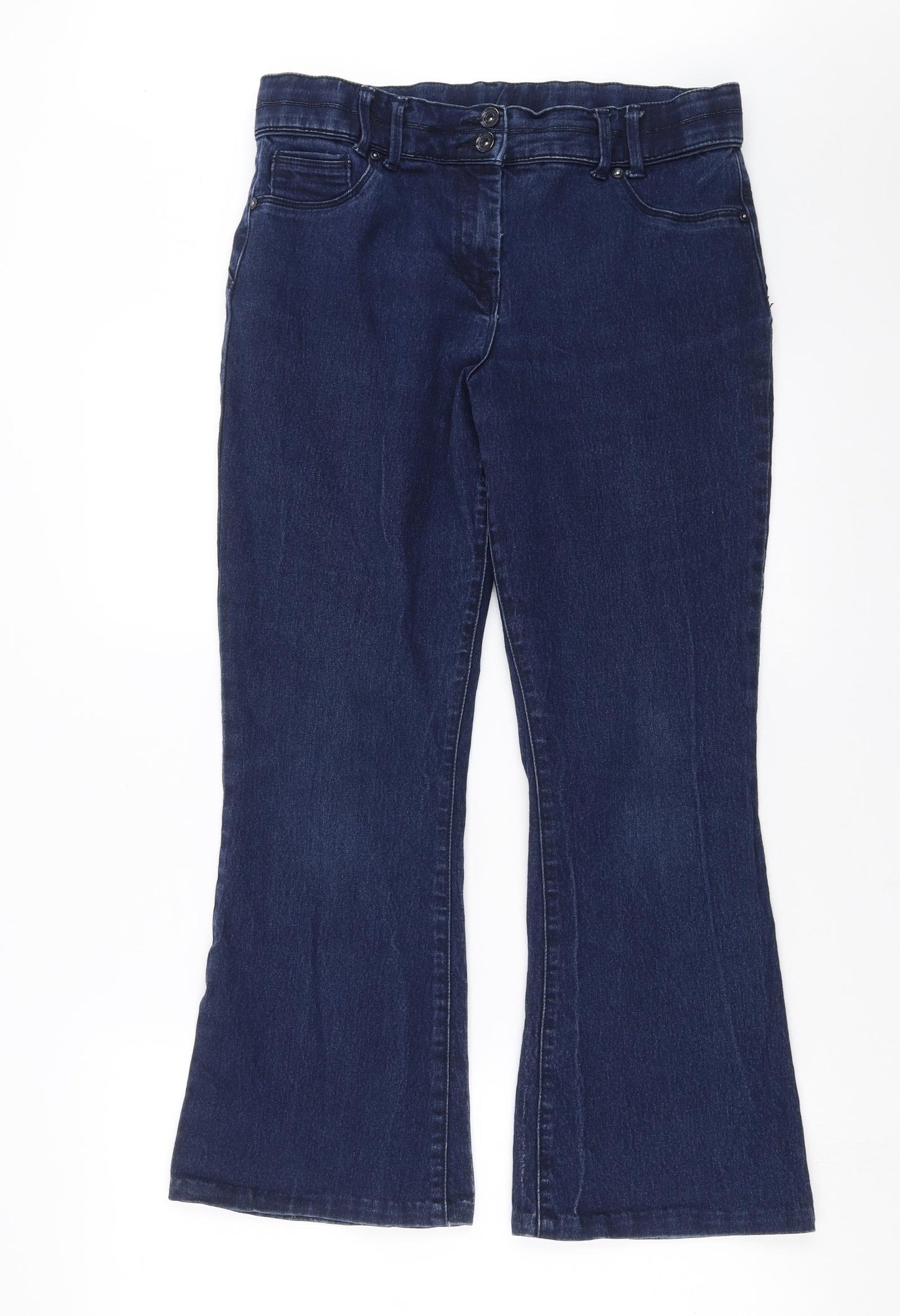 Debenhams Womens Blue  Denim Bootcut Jeans Size 16 L27 in - short Leg