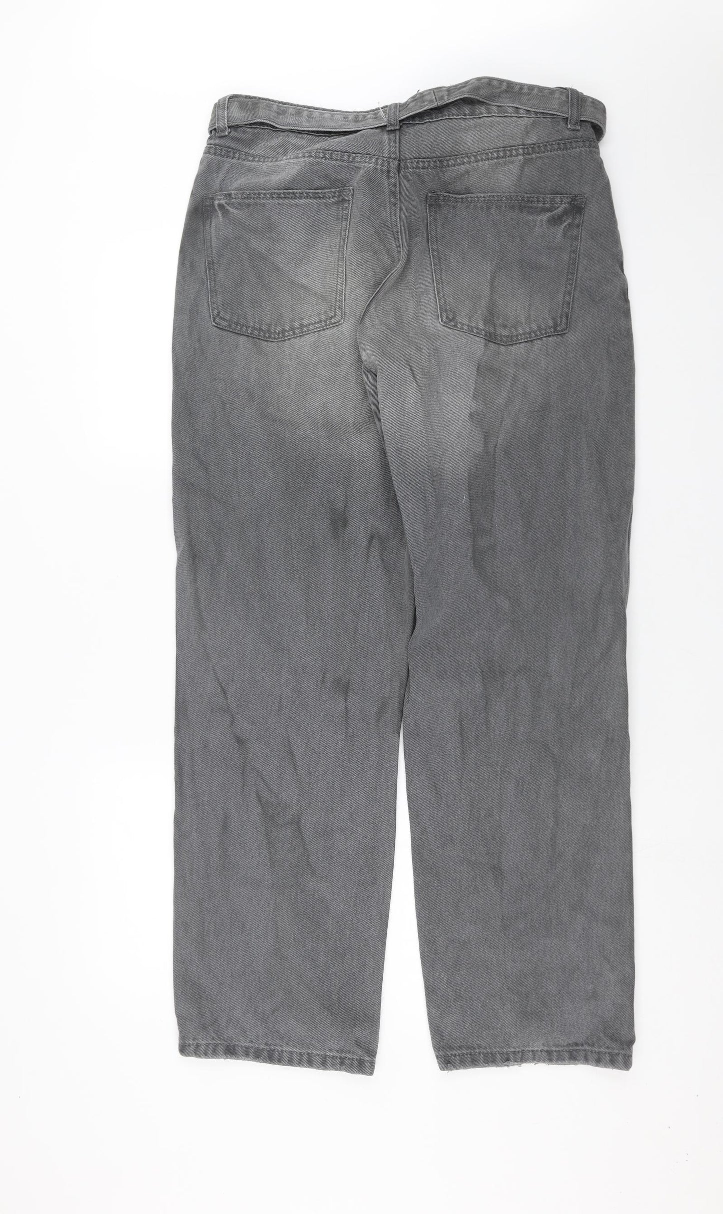 Boohoo Womens Grey  Denim Mom Jeans Size 14 L31 in
