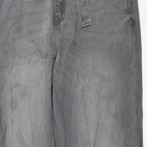 Boohoo Womens Grey  Denim Mom Jeans Size 14 L31 in