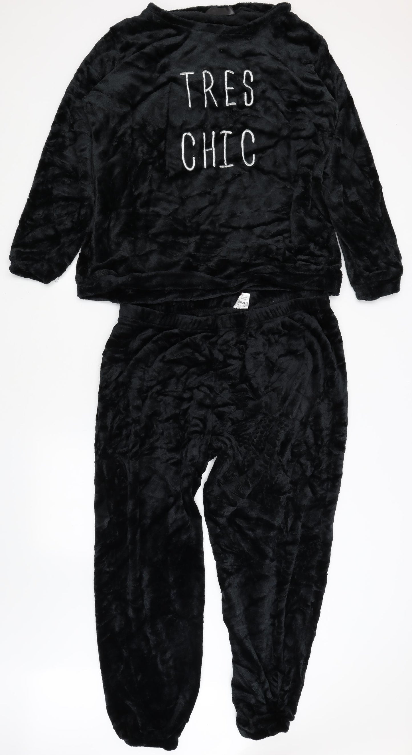 City Comfort Womens Black Solid  Top Pyjama Set Size 20  - Tres Chic