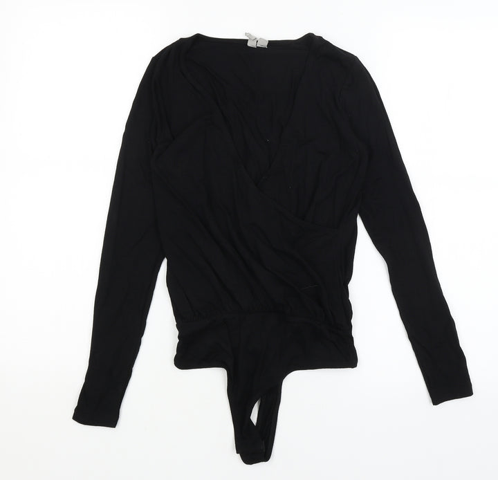 ASOS Womens Black Bodysuit One-Piece Size 6