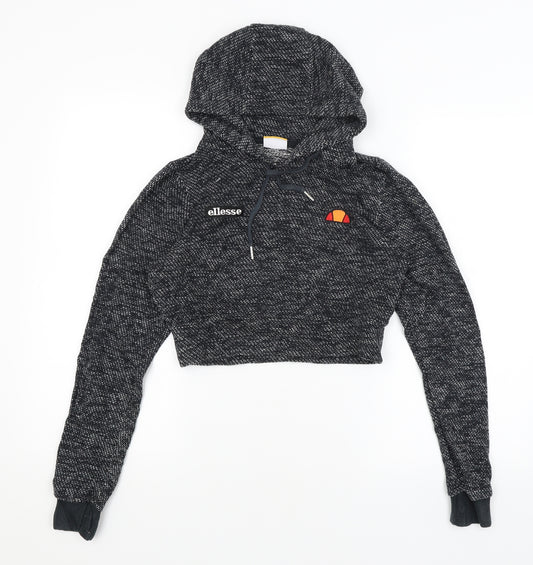 Front view of Ellesse women’s grey pullover hoodie, size S