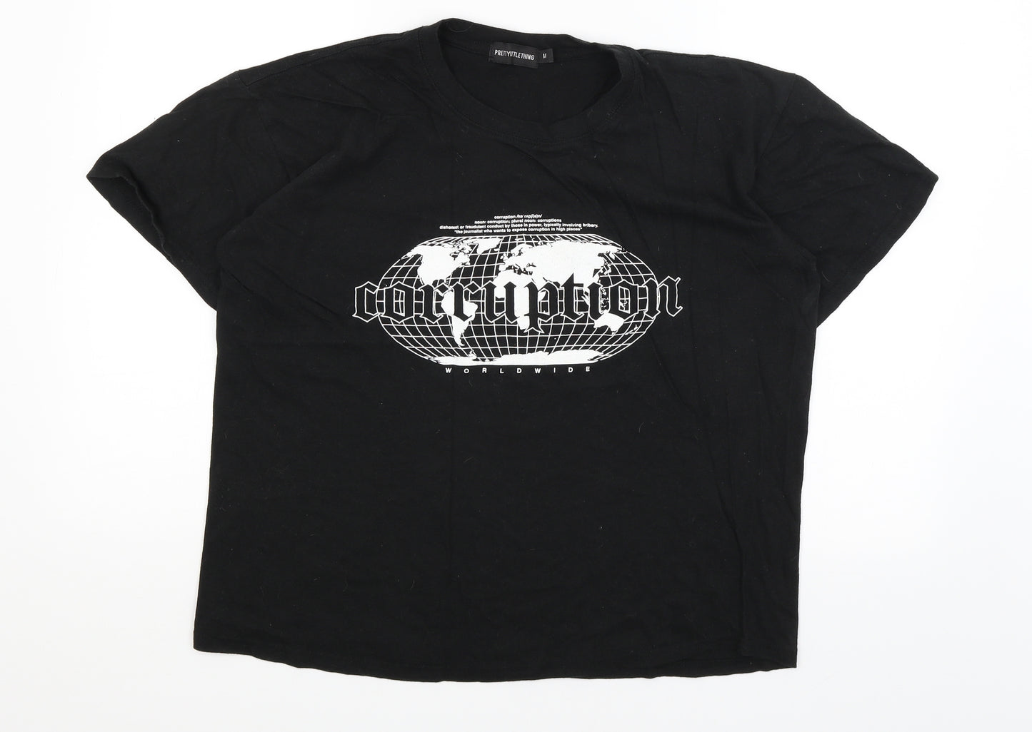 Pretty Little Thing Womens Black   Basic T-Shirt Size M