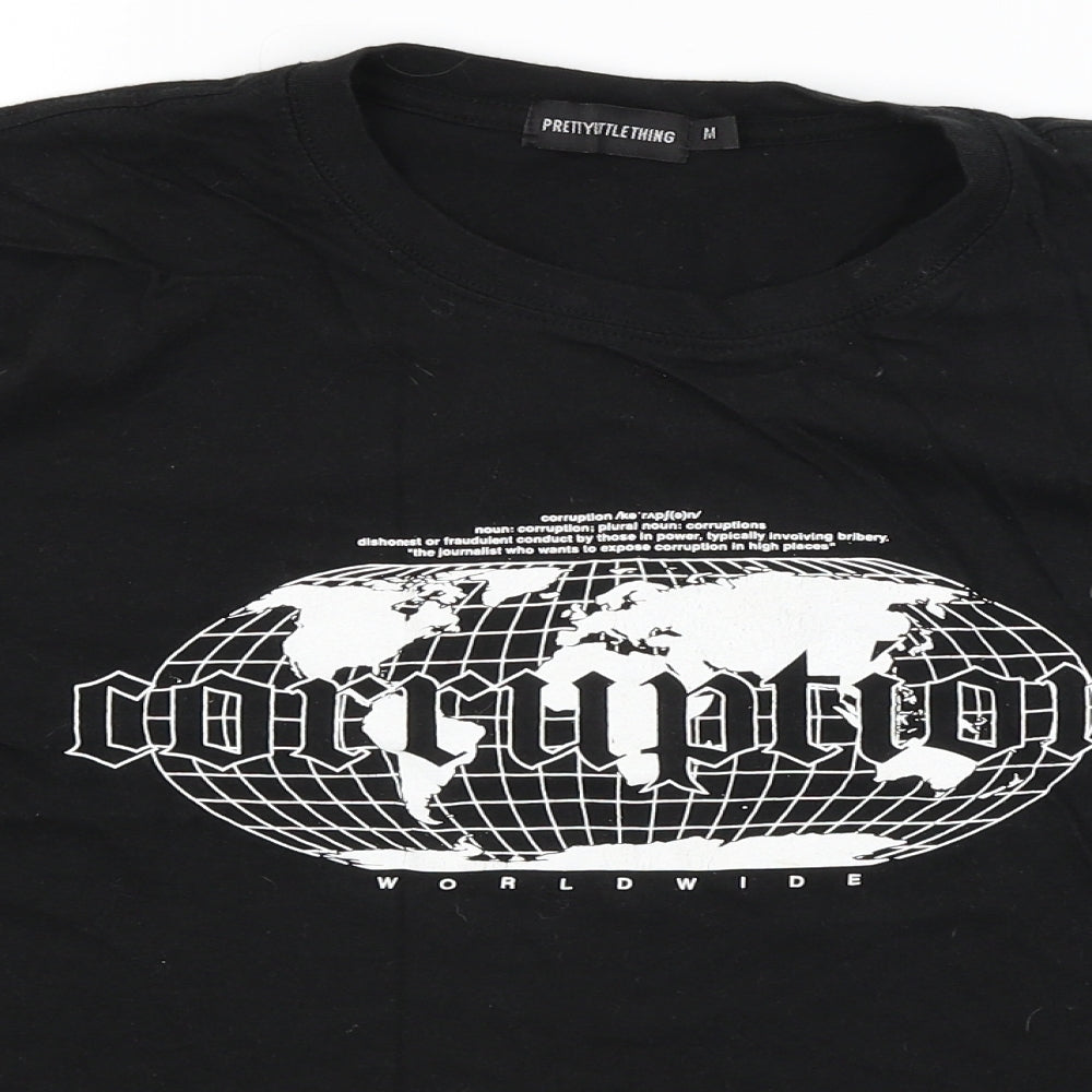 Pretty Little Thing Womens Black   Basic T-Shirt Size M