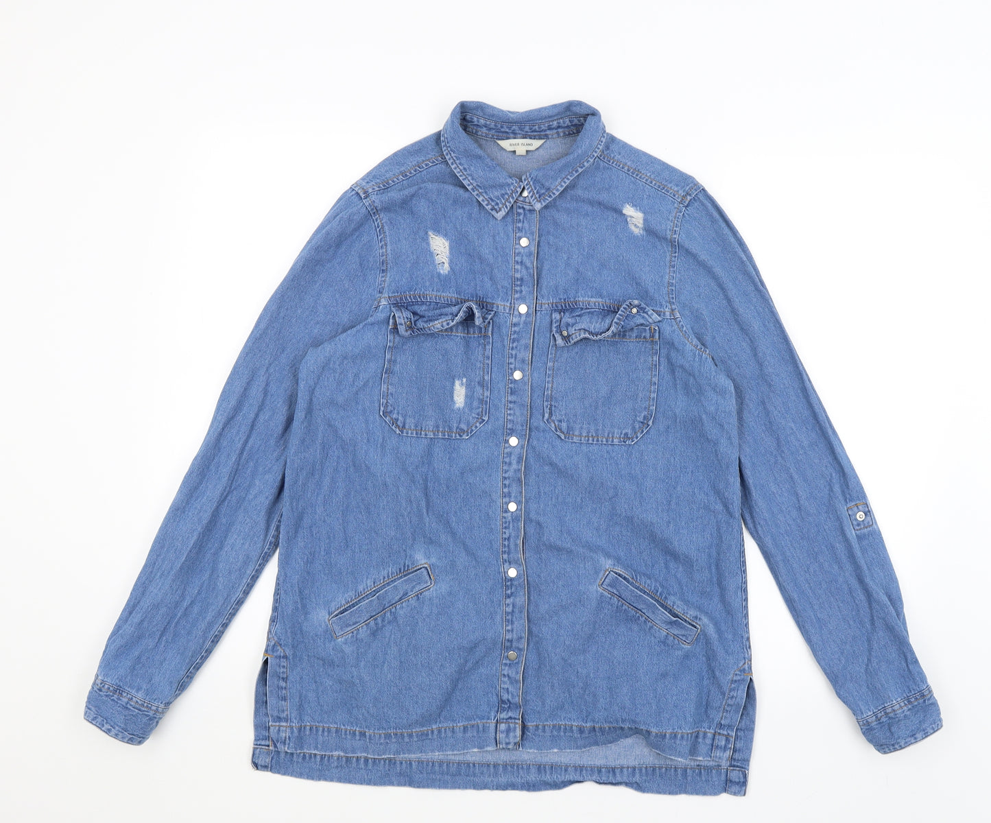 River Island Womens Blue   Basic Button-Up Size 10
