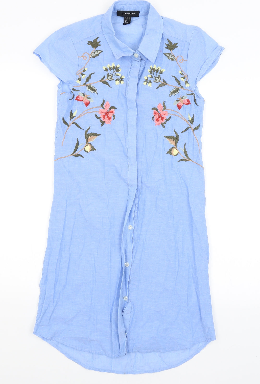 Atmosphere Womens Blue   Shirt Dress  Size 6
