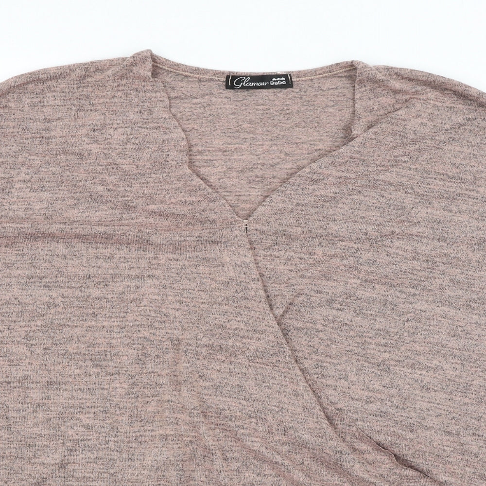 Glamour Babe Womens Pink   Pullover Jumper Size L