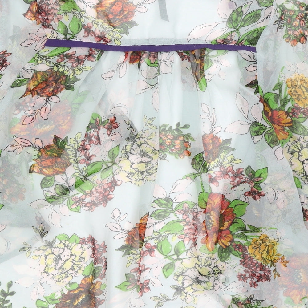 Influence Womens Blue Floral  Wrap Jumper Size 8