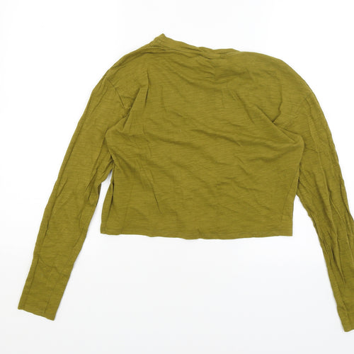 Topshop Womens Green   Cropped T-Shirt Size 10