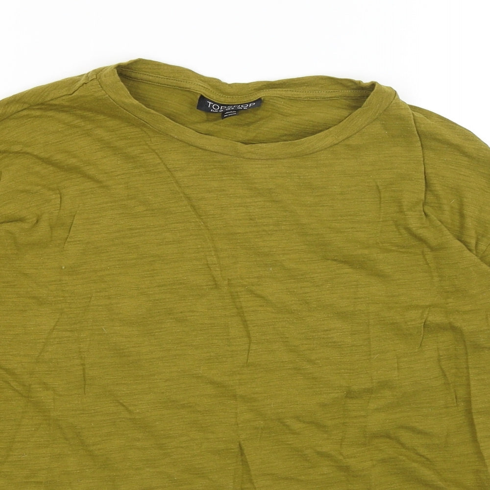 Topshop Womens Green   Cropped T-Shirt Size 10