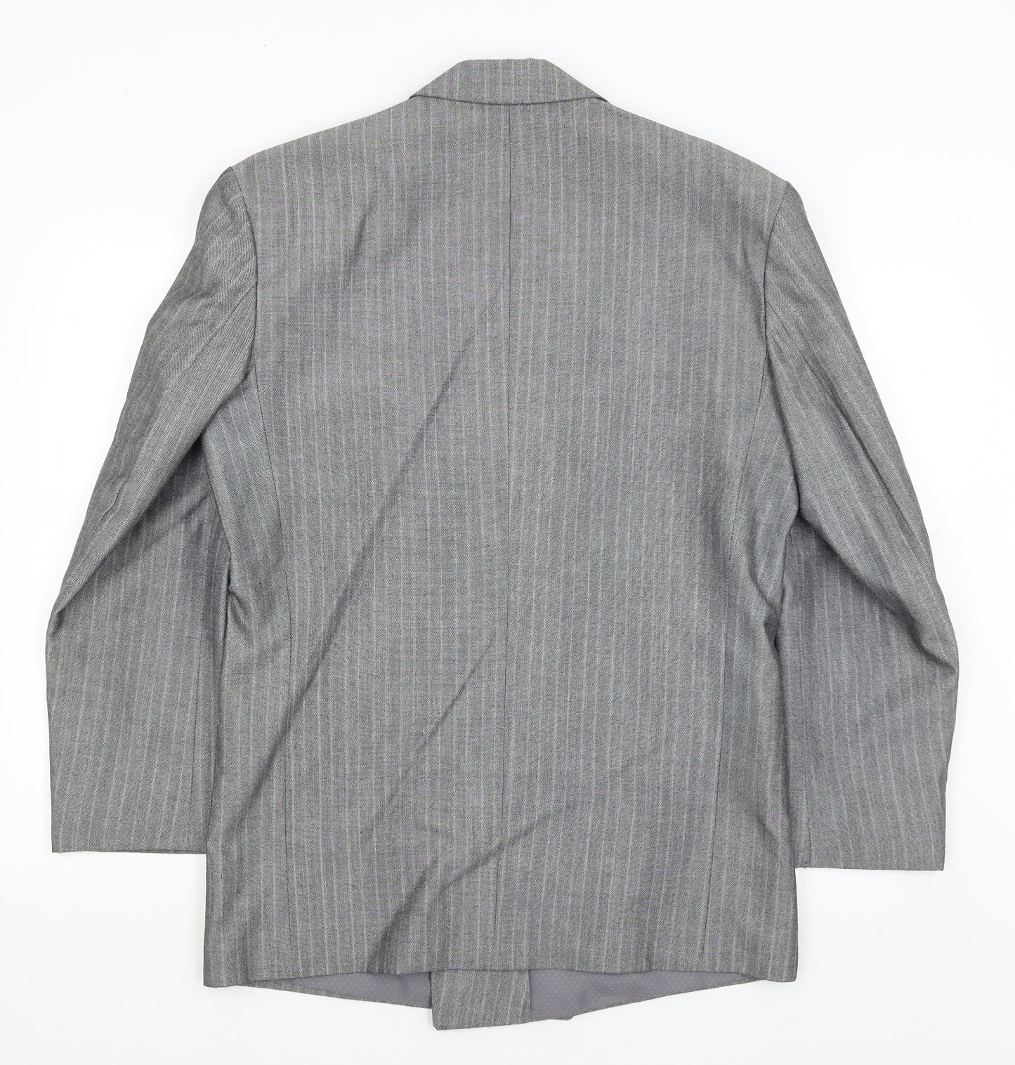 Preworn Mens Grey Striped  Jacket Blazer Size L