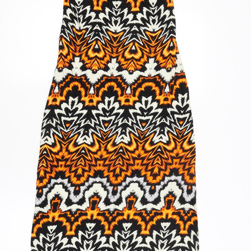 Dorothy Perkins Womens Black Geometric  A-Line  Size 8