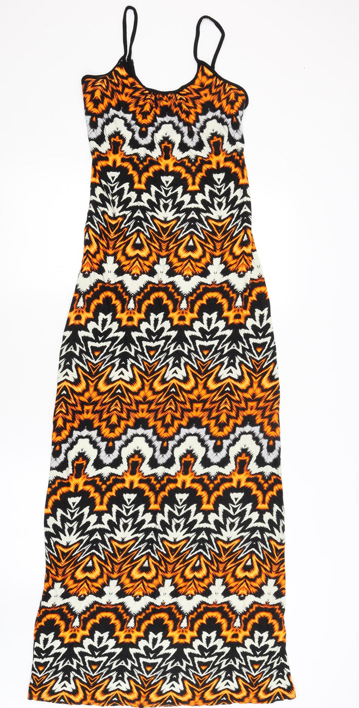 Dorothy Perkins Womens Black Geometric  A-Line  Size 8