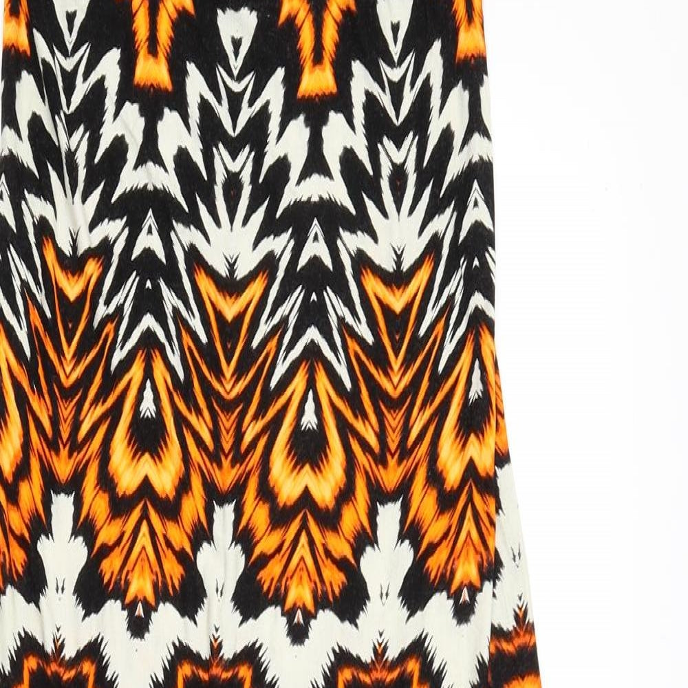 Dorothy Perkins Womens Black Geometric  A-Line  Size 8