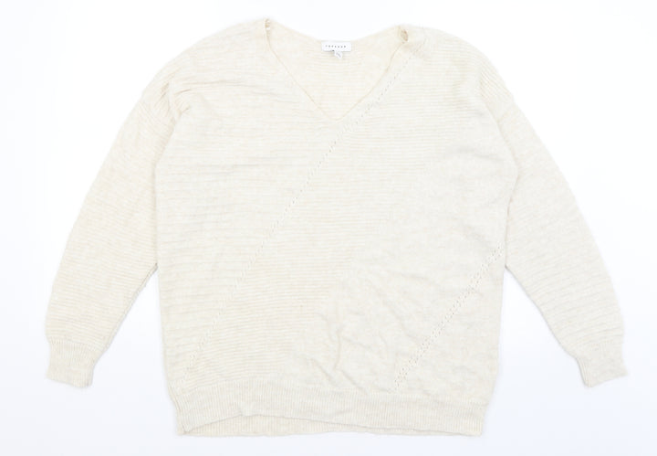 Topshop Womens Beige Pullover Jumper Size S