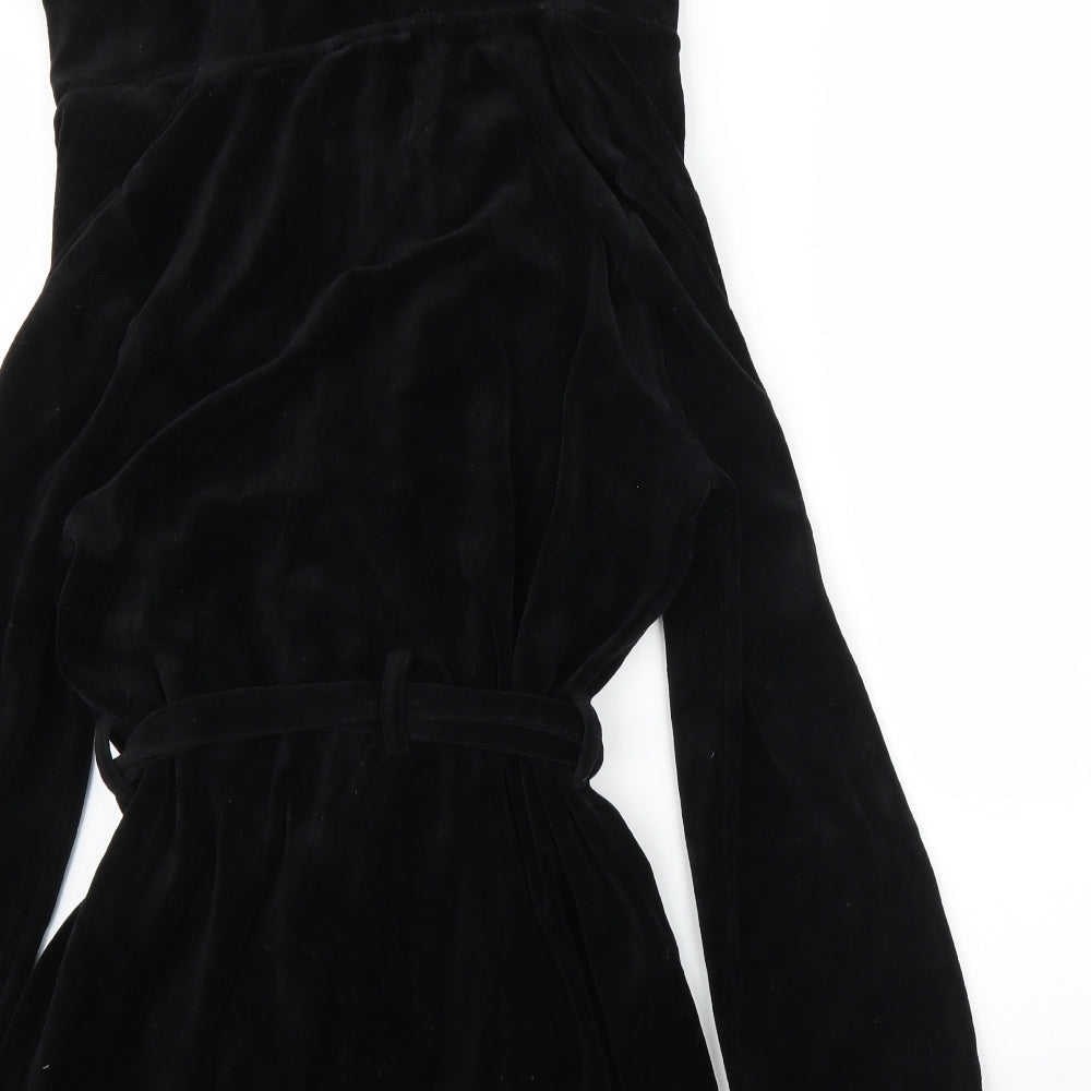 Juicy C Womens Black Solid  Capri Robe Size S