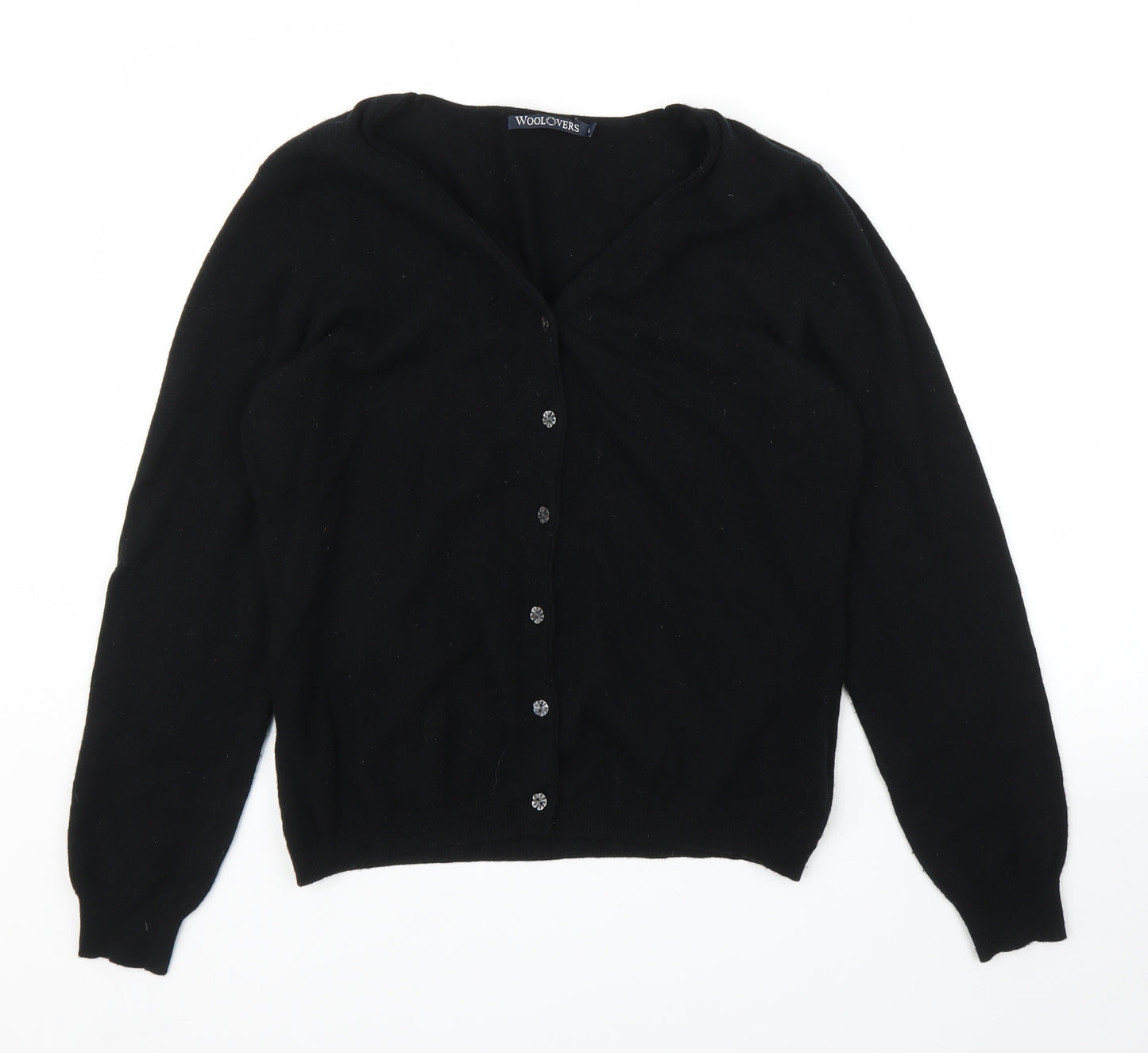 Woolov Womens Black   Cardigan Jumper Size L