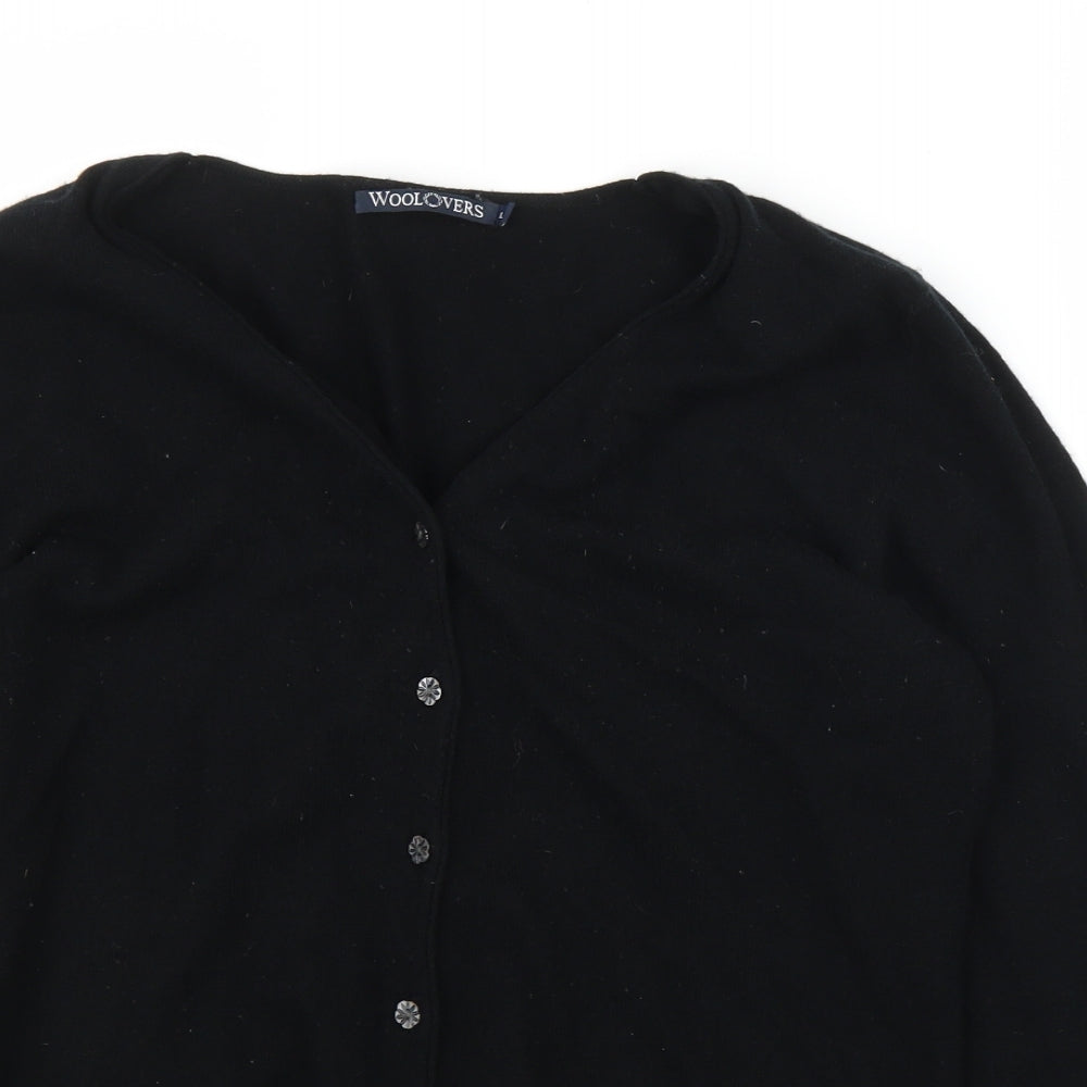 Woolov Womens Black   Cardigan Jumper Size L