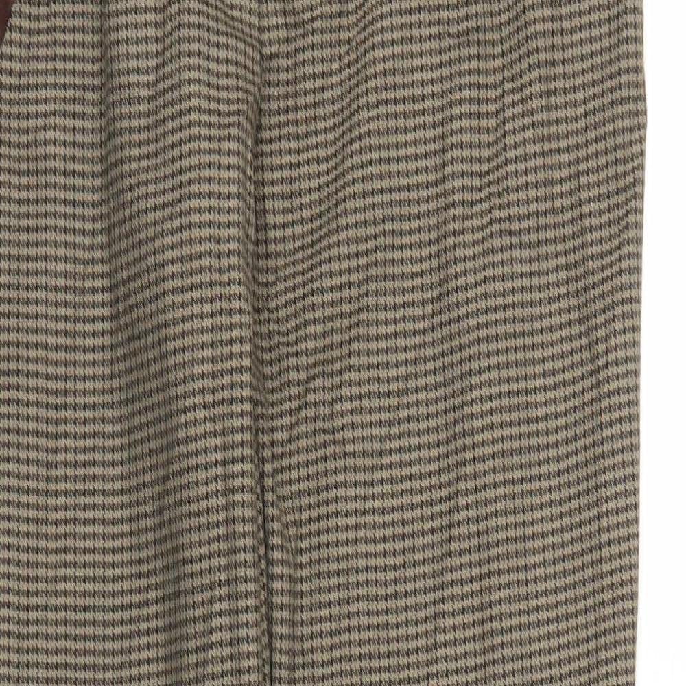 NEXT Womens Brown Houndstooth  Carrot Trousers Size 10 L29 in