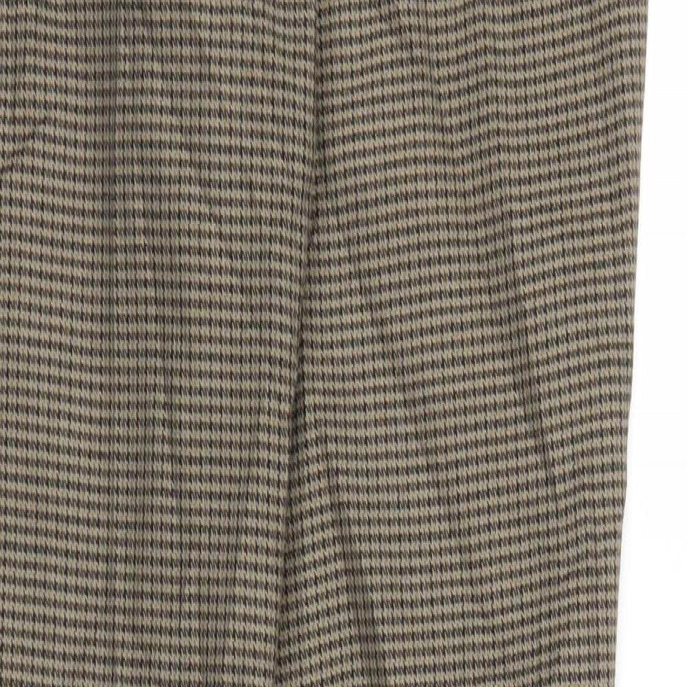 NEXT Womens Brown Houndstooth  Carrot Trousers Size 10 L29 in
