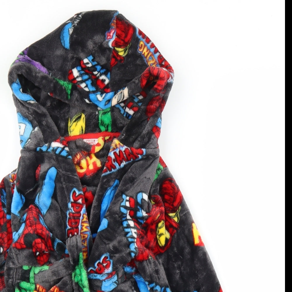Matalan Boys Grey Solid   Robe Size 7 Years  - Marvel