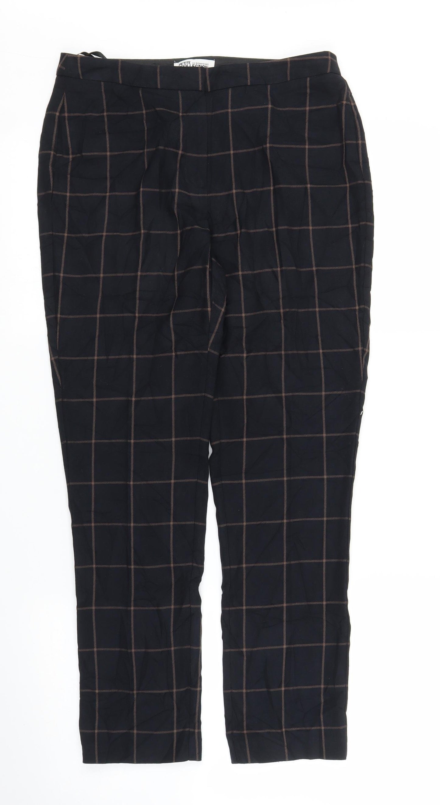 debe Womens Blue Check  Pedal Pusher Trousers Size 8 L25 in