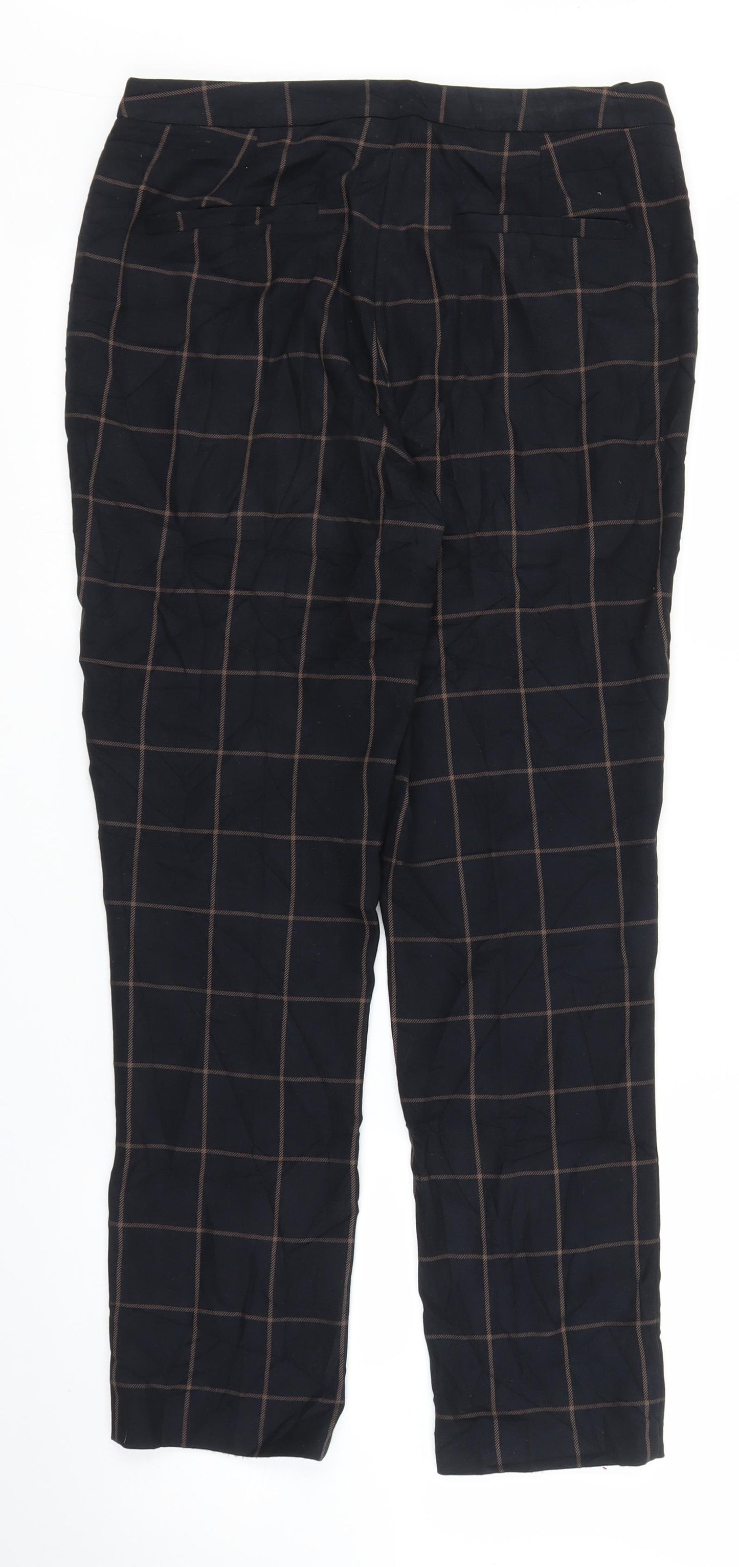 debe Womens Blue Check  Pedal Pusher Trousers Size 8 L25 in