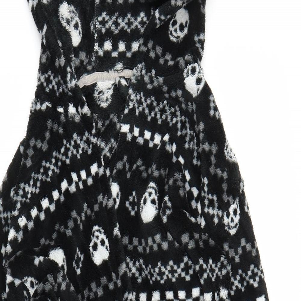 Matalan Boys Black Solid   Robe Size 10-11 Years