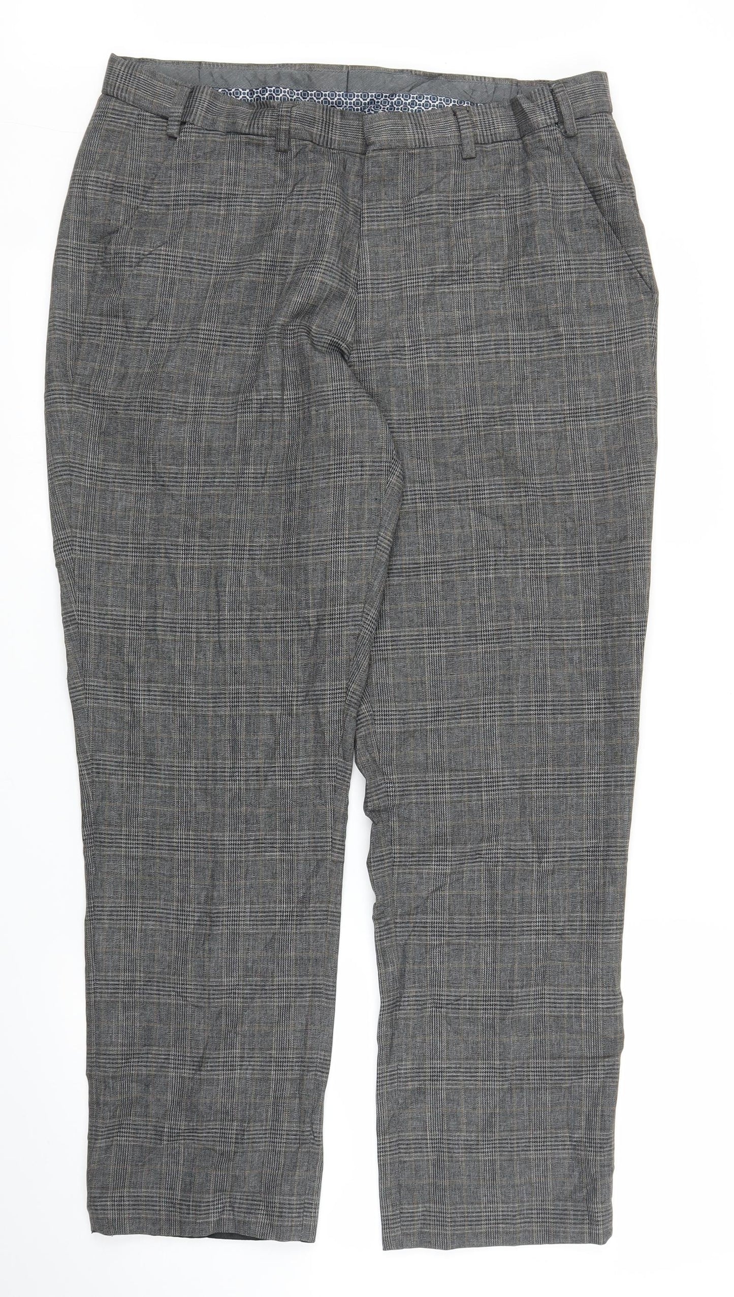 Matalan Mens Grey Plaid  Trousers  Size 34 in L29 in