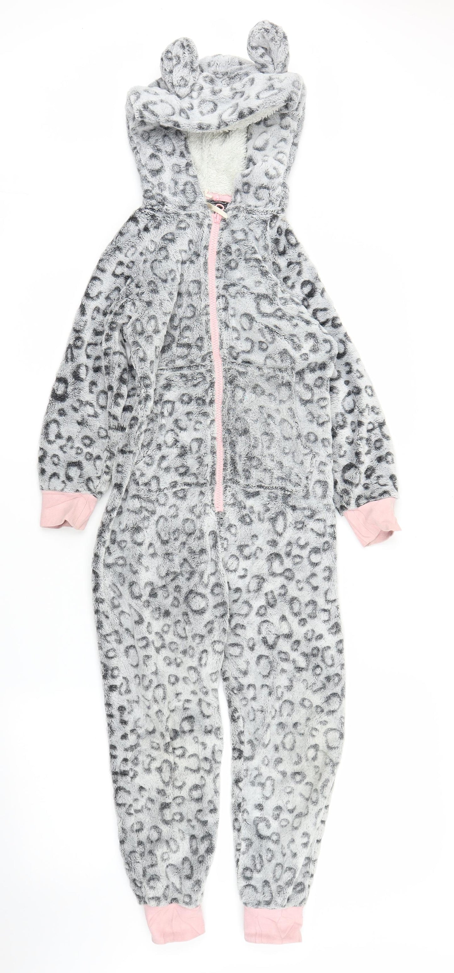NEXT Girls Grey Animal Print  Capri One Piece Size 7 Years  - Leopard print