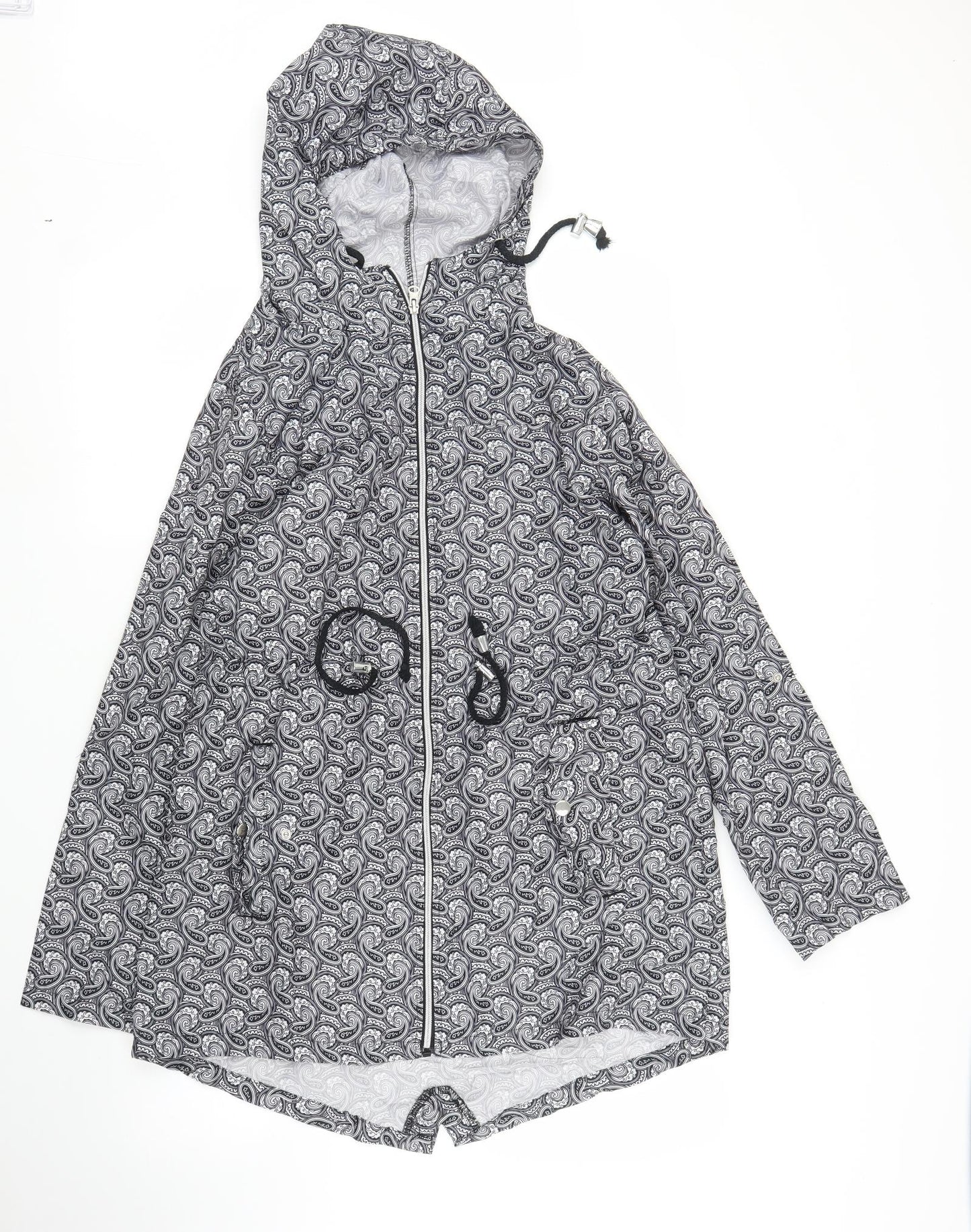 Pep&Co Womens Grey Paisley  Parka Coat Size M
