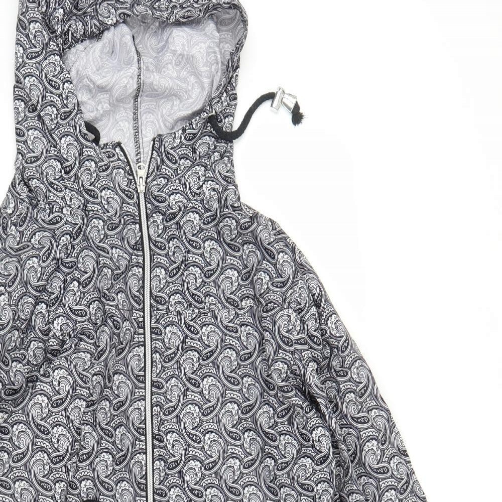 Pep&Co Womens Grey Paisley  Parka Coat Size M