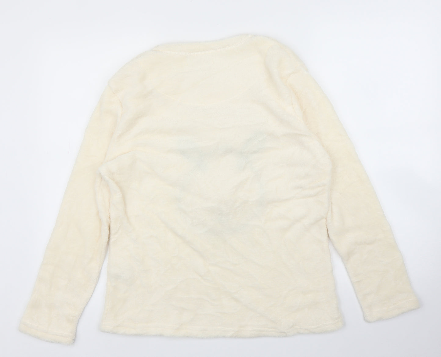 Primark Womens Ivory Solid  Top Pyjama Top Size M  - Christmas