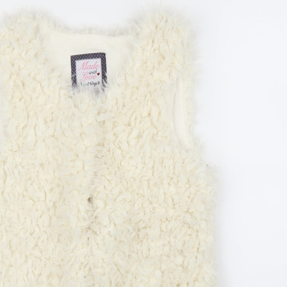 F&F Girls Ivory   Jacket Coatigan Size 12 Years