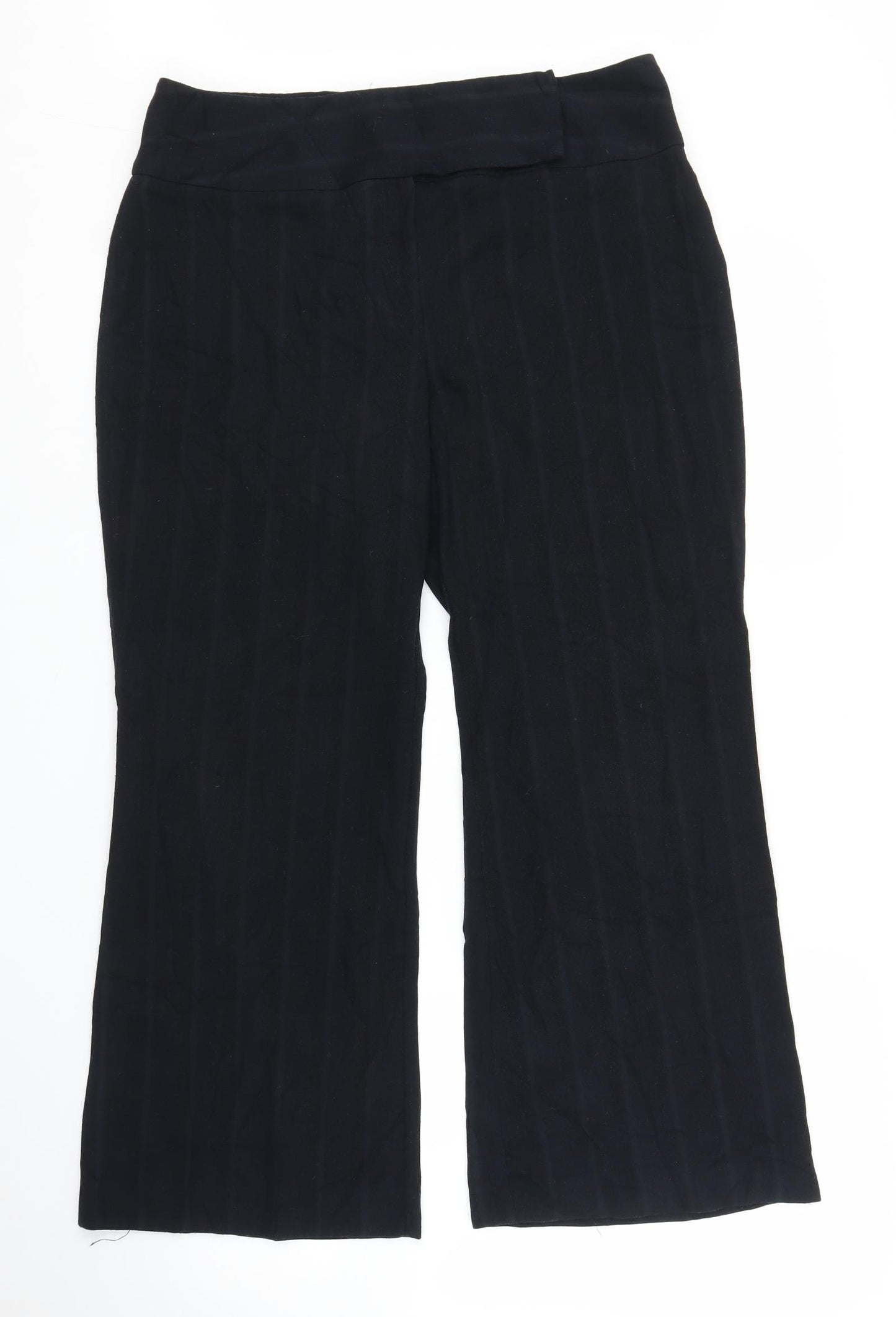 Lime Womens Blue Striped  Trousers  Size 14 L26 in