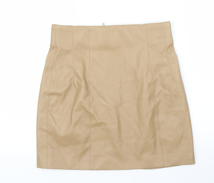 prew Womens Beige A-Line Skirt Size S