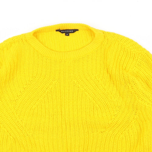Peacocks Womens Yellow   Pullover Jumper Size M