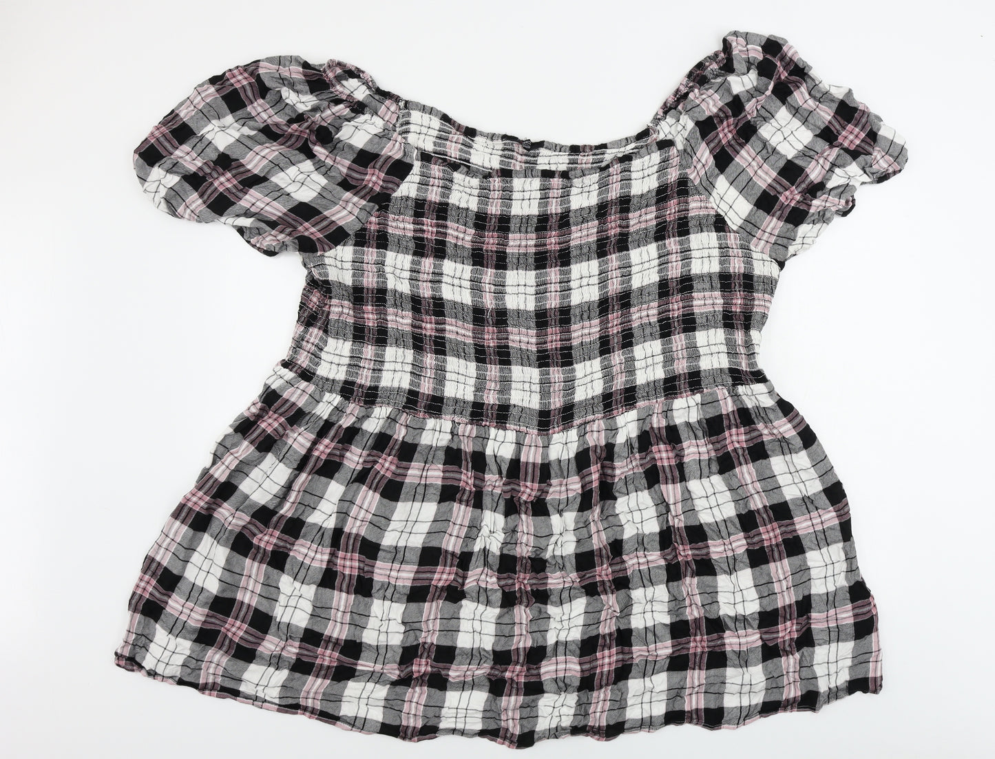 yours  Womens White Check  Basic Blouse Size 30