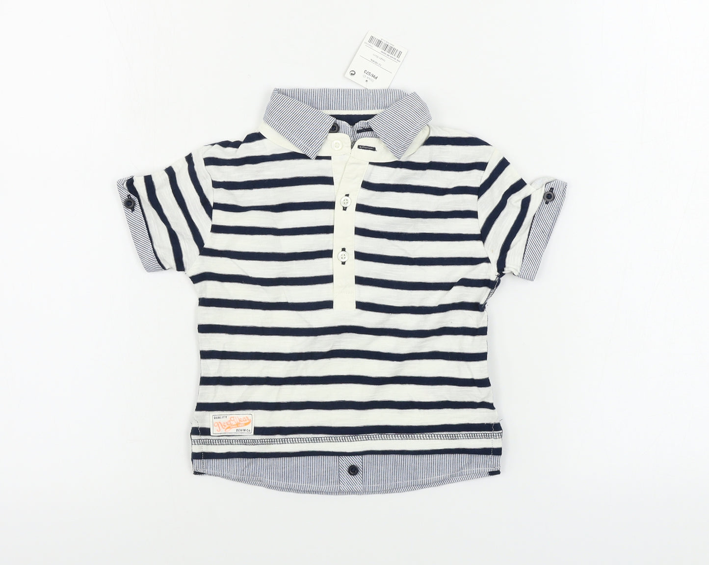 NEXT  Boys White Striped  Camisole Polo Size 12-18 Months