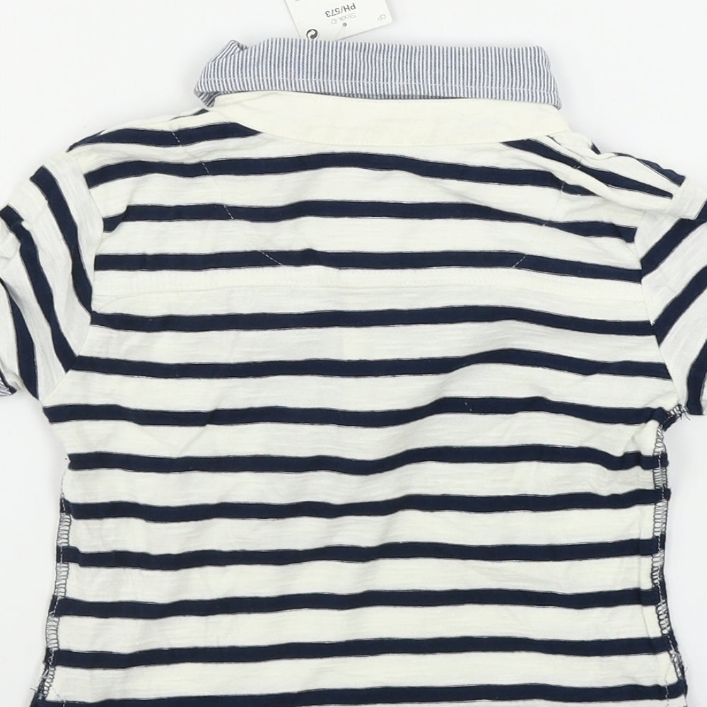 NEXT  Boys White Striped  Camisole Polo Size 12-18 Months