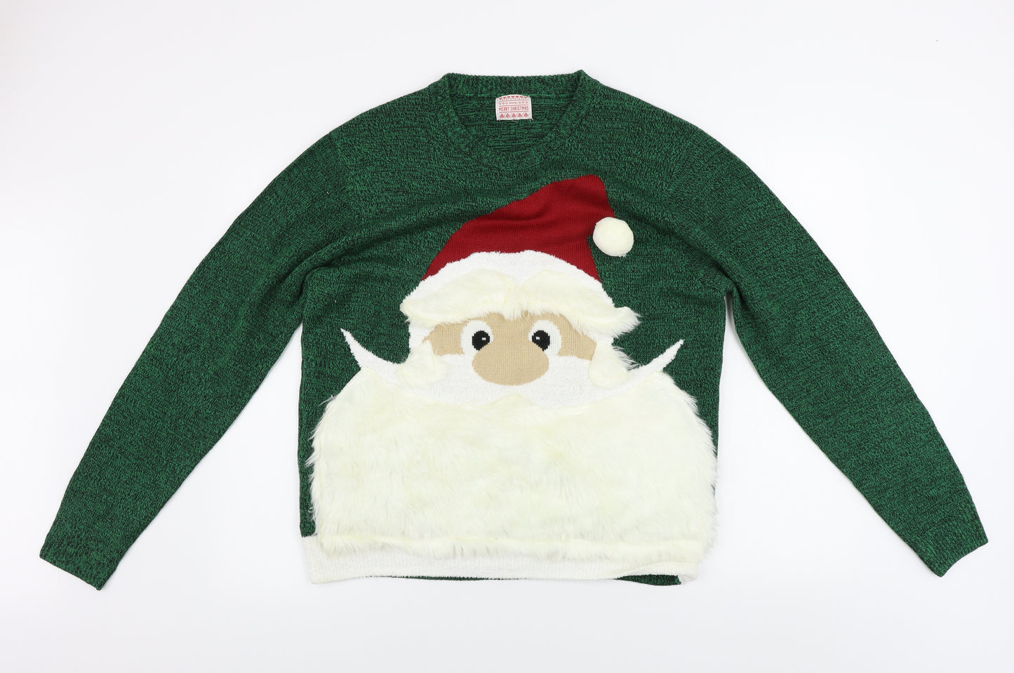 George  Mens Green   Pullover Jumper Size L  - Christmas Jumper