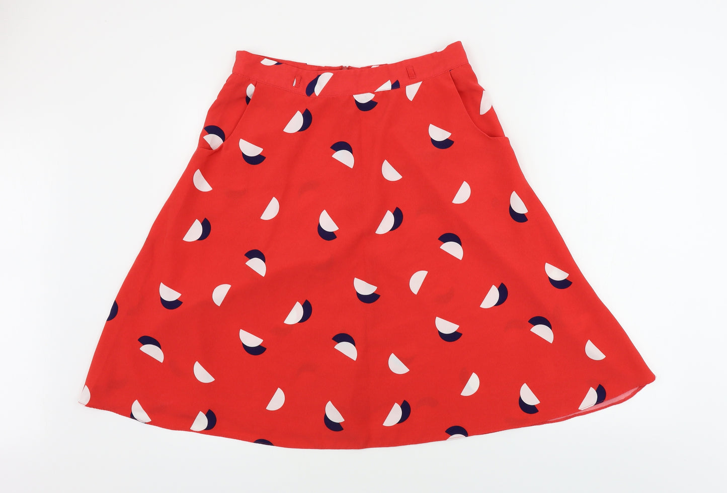 TU Womens Red Geometric  A-Line Skirt Size 12