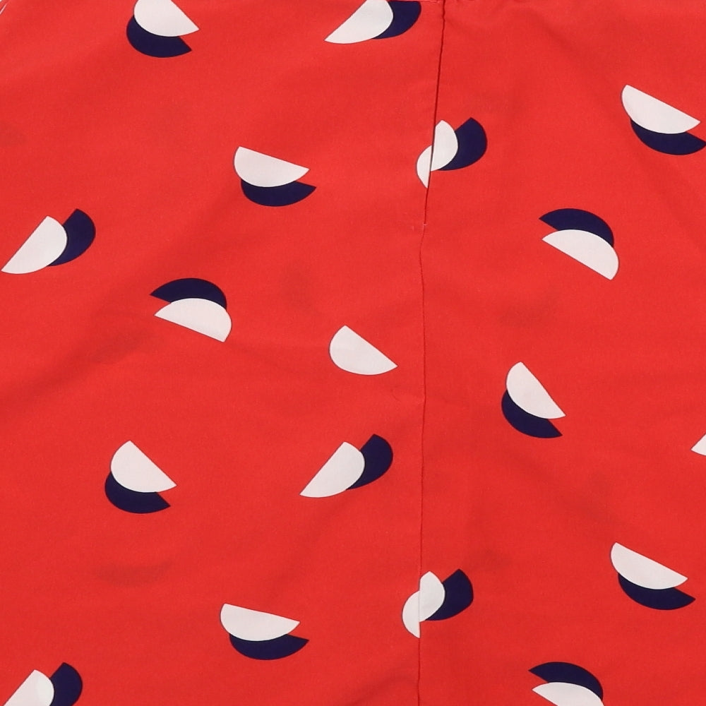 TU Womens Red Geometric  A-Line Skirt Size 12