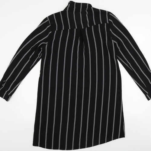 cameo rose   Womens Black Striped  Basic Button-Up Size 14