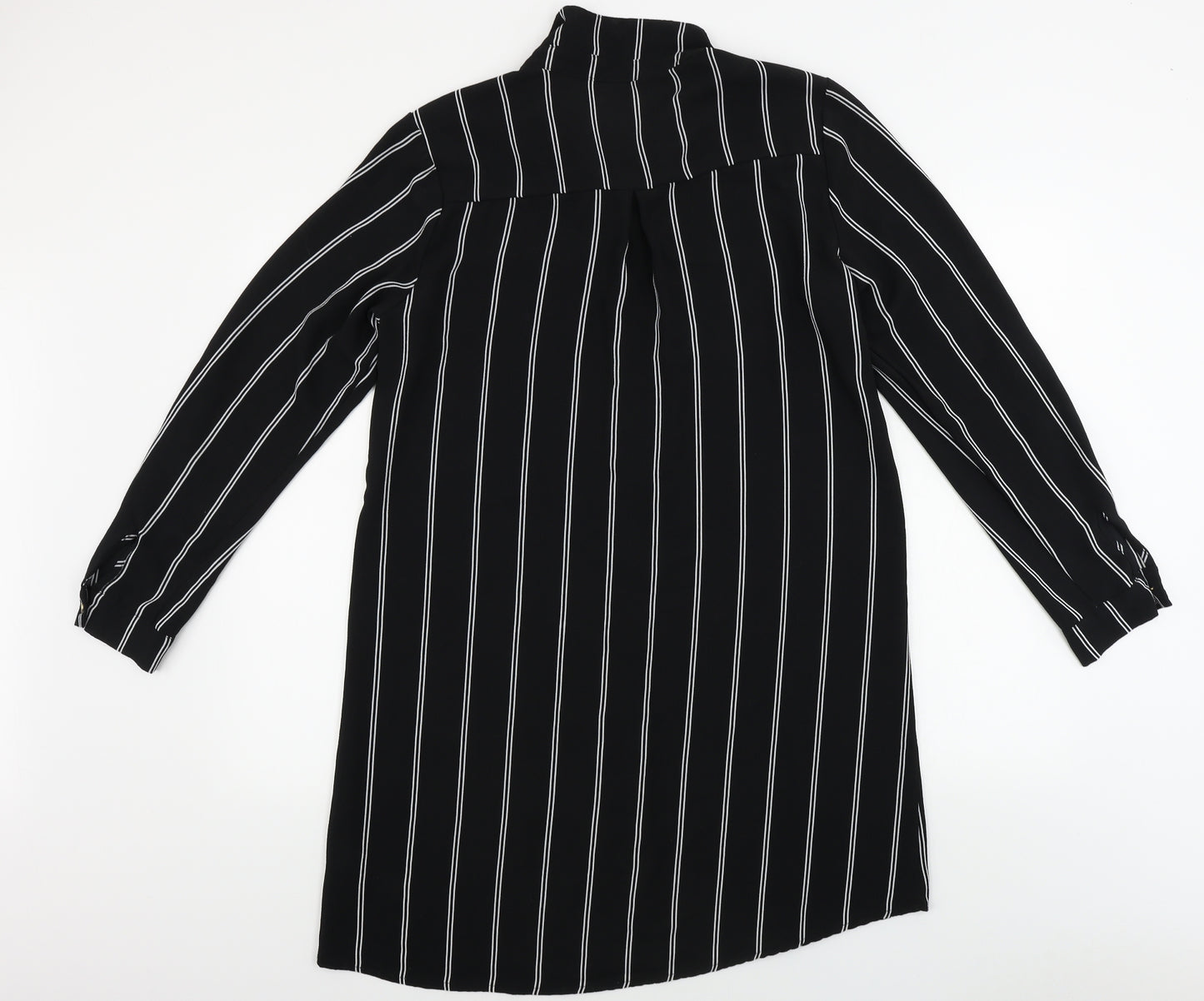 cameo rose   Womens Black Striped  Basic Button-Up Size 14
