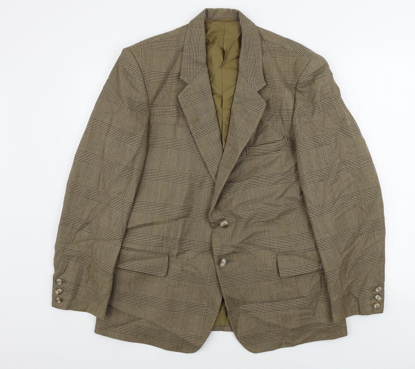 civil military tailor  Mens Brown Check  Jacket Blazer Size 38